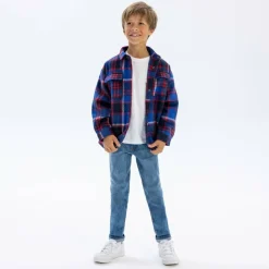 Boys padded shirt jacket quilted blue