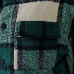 Boys padded shirt jacket wool blend green