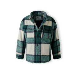 Boys padded shirt jacket wool blend green