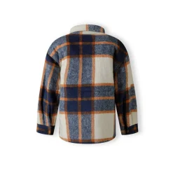 Boys padded shirt jacket wool blend blue check