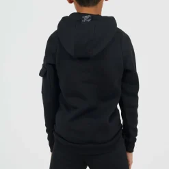 Boys Pull Over Hoodie with Chest Embroidery and Sleeve Pocket
