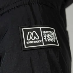 Boys quilted jacket with hood zip pockets black