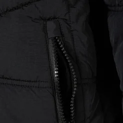 Boys quilted jacket with hood zip pockets black