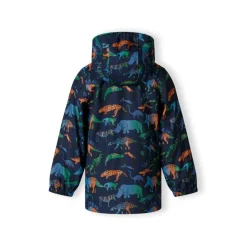 Boys rain jacket printed navy