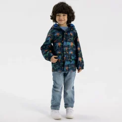 Boys rain jacket printed navy