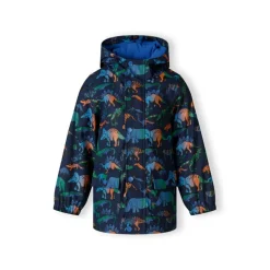 Boys rain jacket printed navy