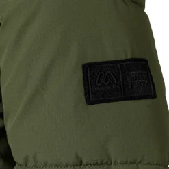 Boys ripstop jacket with high collar and elastic cuffs khaki