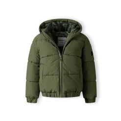 Boys ripstop jacket with high collar and elastic cuffs khaki