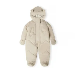 Boys snowsuit with ears fleece lining and mittens grey