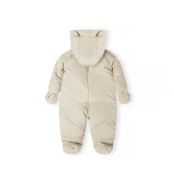 Boys snowsuit with ears fleece lining and mittens grey