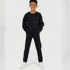 Brave Boys Crew Neck Sweater with Sleeve Badge Detail