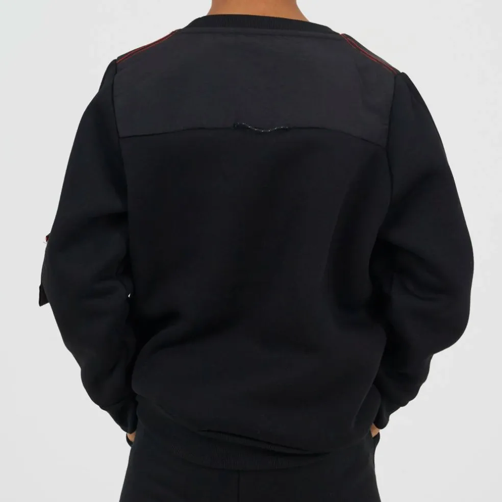Brave Boys Crew Neck Sweater with Sleeve Badge Detail
