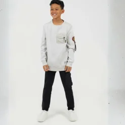 Brave Boys Crew Neck Sweater with Sleeve Badge Detail