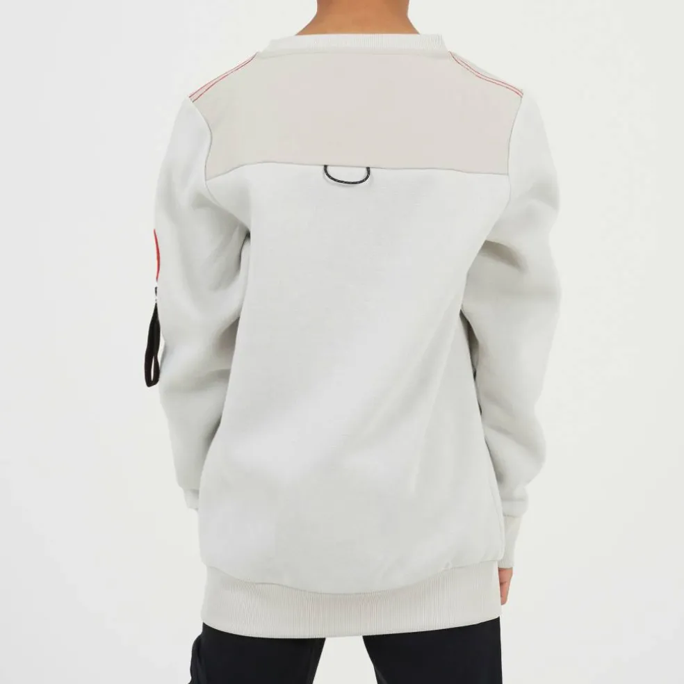 Brave Boys Crew Neck Sweater with Sleeve Badge Detail