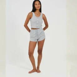 Brave Womens Cropped Vest and Matching Shorts Lounge Set