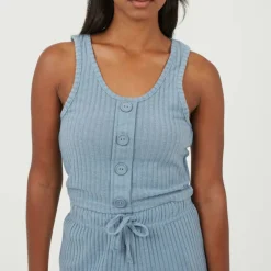Brave Womens Cropped Vest and Matching Shorts Lounge Set