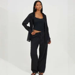 Brave Womens Long Sleeve Plain Shirt with Chest Pocket
