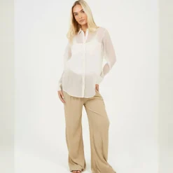 Brave Womens Long Sleeve Plain Shirt with Chest Pocket