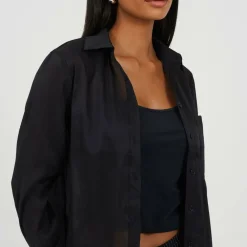Brave Womens Long Sleeve Plain Shirt with Chest Pocket