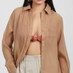Brave Womens Long Sleeve Plain Shirt with Chest Pocket