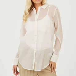 Brave Womens Long Sleeve Plain Shirt with Chest Pocket