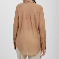 Brave Womens Long Sleeve Plain Shirt with Chest Pocket