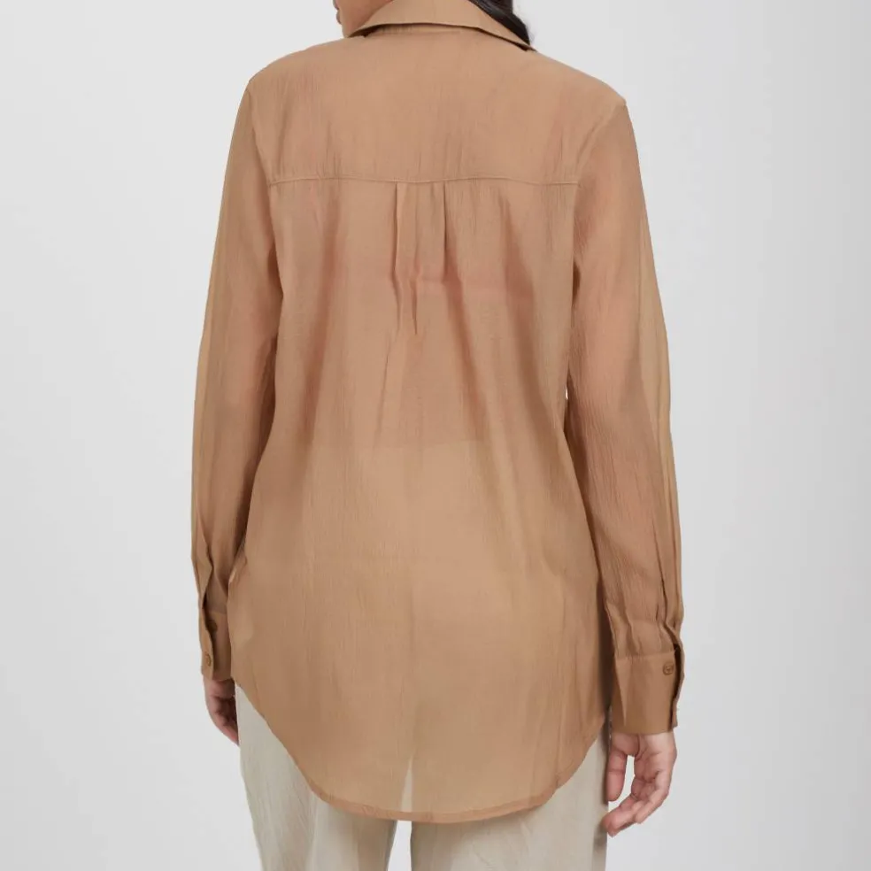 Brave Womens Long Sleeve Plain Shirt with Chest Pocket