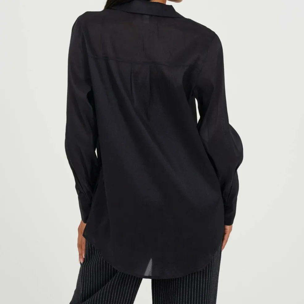 Brave Womens Long Sleeve Plain Shirt with Chest Pocket