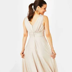 Bridesmaid Deep V Maxi Dress