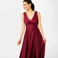 Bridesmaid Deep V Maxi Dress