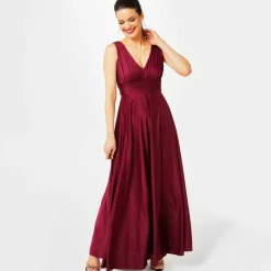 Bridesmaid Deep V Maxi Dress