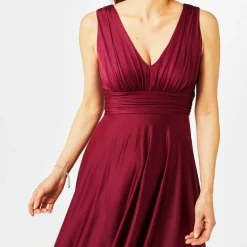Bridesmaid Deep V Maxi Dress