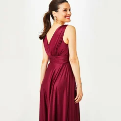 Bridesmaid Deep V Maxi Dress