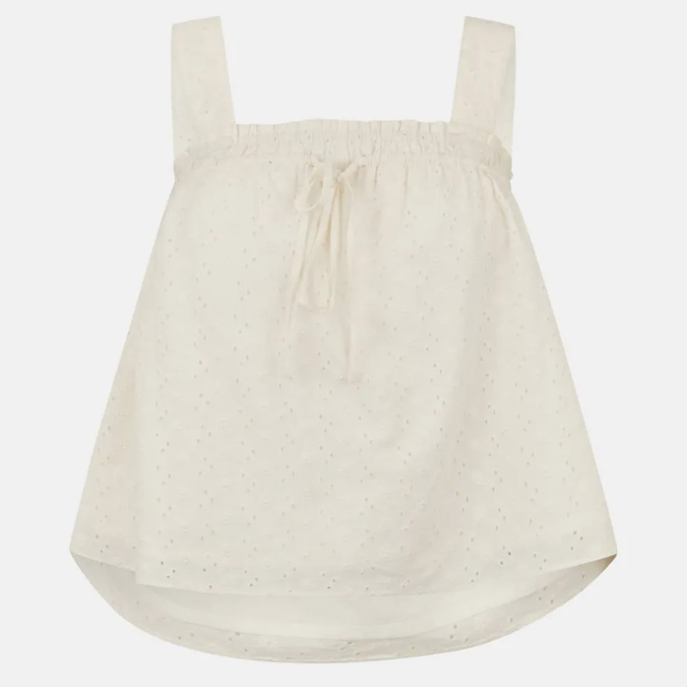 Broderie Shirred Top