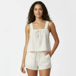 Broderie Shirred Top