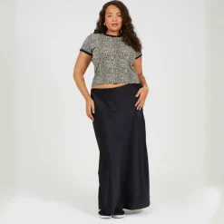 BS Plus Size Leopard Print T-shirt with Contrast Piping