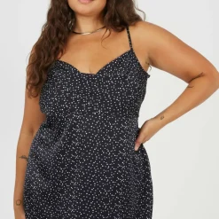 BS Plus Size Strappy Printed Midi Dress with Cowl Neck