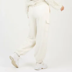 BS Womens Cream Jersey Cargo Trousers