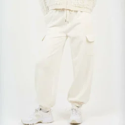 BS Womens Cream Jersey Cargo Trousers