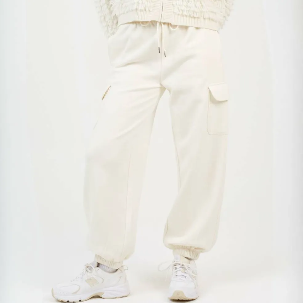 BS Womens Cream Jersey Cargo Trousers