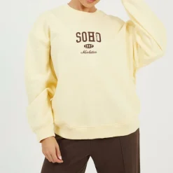 BS Womens Crew Neck Sweatshirt with Soho Chest print