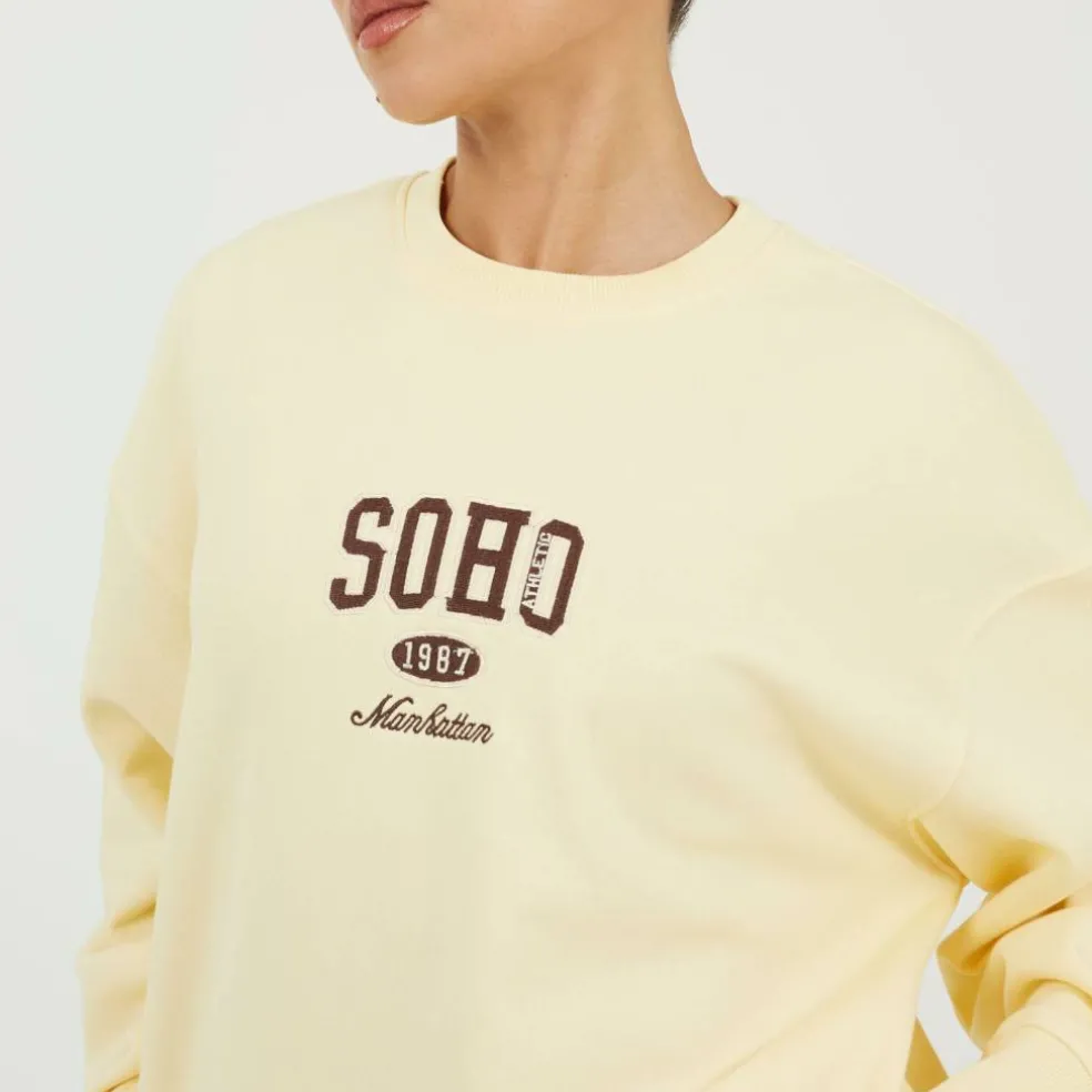 BS Womens Crew Neck Sweatshirt with Soho Chest print