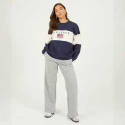 BS Womens Crew Neck Sweatshirt with California Embroidery.