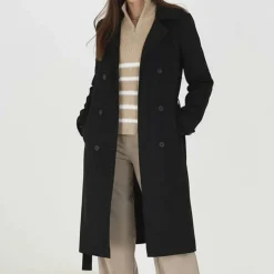 BS Womens Faux Suede Trench Coat with Belt