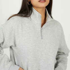 BS Womens Funnel Neck Quarter Zip Sweatshirt with Pocket