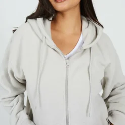 BS Womens Hooded Zip Though Polar Fleece Sweatshirt
