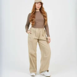 BS Womens Long Sleeve Ribbed Top with Round Neck