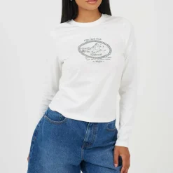 BS Womens Long Sleeve Top withn Printed Chest Design
