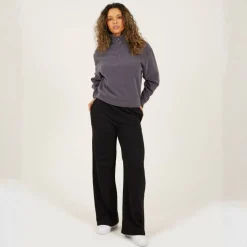 BS Womens Mid Zip High Neck Fleece Sweatshirt