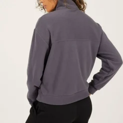 BS Womens Mid Zip High Neck Fleece Sweatshirt